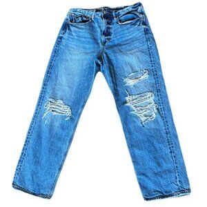 American Eagle 6 Regular Light Wash 90 Boyfriend Distressed